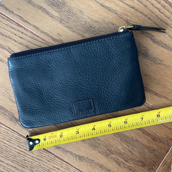 Fossil Preston Flap Clutch Leather Wallet Chevron Patchwork - Picture 2 of 8